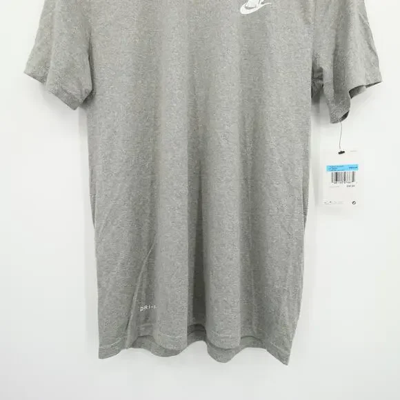 Nike TShirt Dark Grey Heather Polyester Dri Fit Athletic Workout Medium NWT - Picture 4 of 11